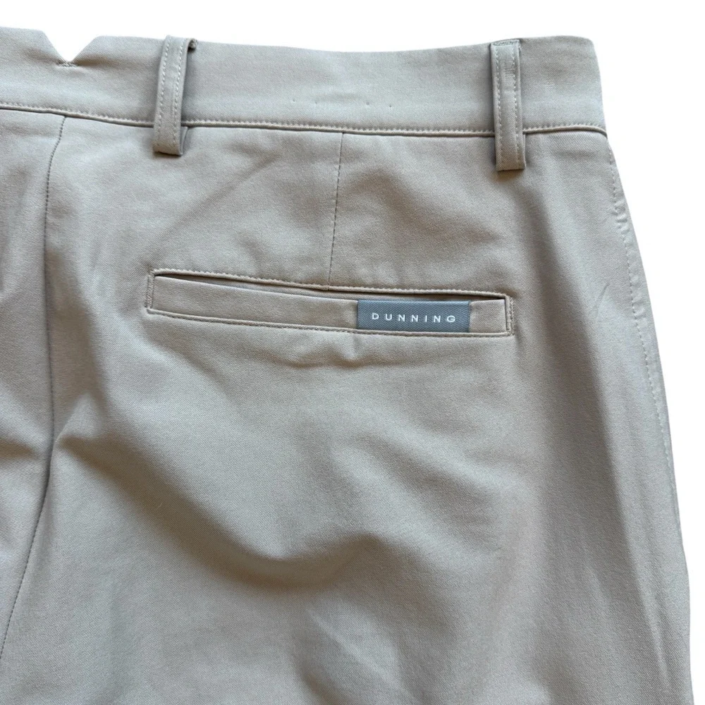 Dunning Men's Golf Pants Beige Khaki Stretch Performance Flat Front 32x32 Summer